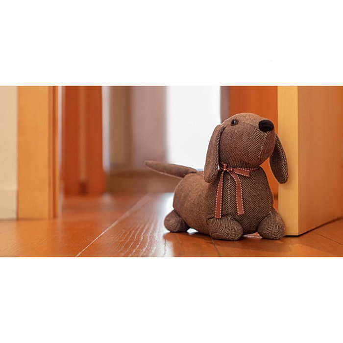 Inofix Butée de porte textile décorative modèle chien marron
