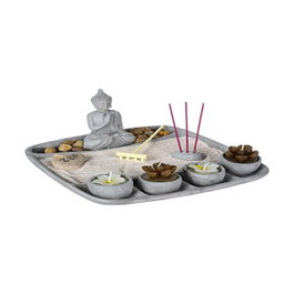 Atmosphera Jardin zen en ciment gris 24 x 24 x 12 cm