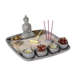 Atmosphera Jardin zen gris en ciment 24 x 24 x 12 cm