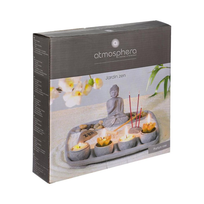 Atmosphera Jardin zen gris en ciment 24 x 24 x 12 cm Atmosphera Jardin zen gris en ciment 24 x 24 x 12 cm