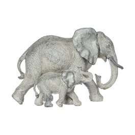 Atmosphera Éléphant décoratif en résine, couleurs assorties