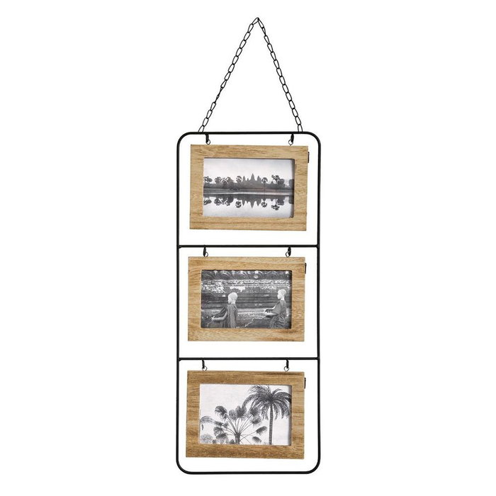 Porte photos mural Atmosphera 3 photos Bois MDF (52 x 22 cm) Porte photos mural Atmosphera 3 photos Bois MDF (52 x 22 cm)