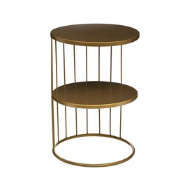 Atmosphera Table basse dorée modèle Kobu en métal 52 x 36 x 36 cm