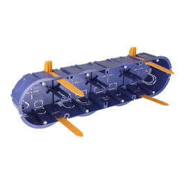 Solera 5925GW Boîte d'encastrement pour mécanismes 4 éléments 281x68x46mm Bleu/Orange