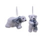 Decoris Décoration suspendue arbre ours assortis 6,3x11,5x7,5cm textile