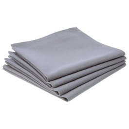 Atmosphera Lot de 4 serviettes en coton gris, 40 x 40 cm
