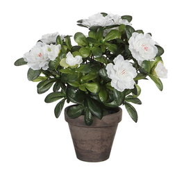 Mica Decorations Pot de azalée blanc céramique gris Ø11,5 x 27 cm