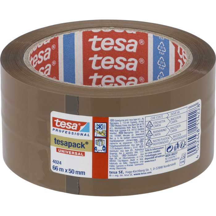 Tesa Ruban d'emballage universel marron 66 m x 50 mm Tesa Ruban d'emballage universel marron 66 m x 50 mm