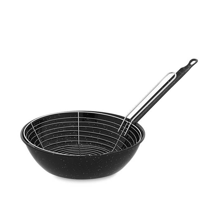 Poêle à frire avec panier Vaello Noir Acier émaillé (Ø 26 cm) Poêle à frire avec panier Vaello Noir Acier émaillé (Ø 26 cm)