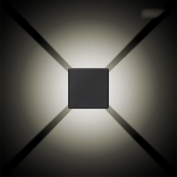 Edm Aplique LED carré extérieur 6W 516lm 3000K lumière chaude IP54 11.5x11.5x5cm avec kit montage Edm Aplique LED carré extérieur 6W 516lm 3000K lumière chaude IP54 11.5x11.5x5cm avec kit montage