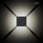 Edm Aplique LED carré extérieur 6W 516lm 3000K lumière chaude IP54 11.5x11.5x5cm avec kit montage