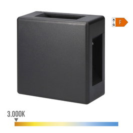 Edm Aplique LED carré extérieur 6W 516lm 3000K lumière chaude IP54 11.5x11.5x5cm avec kit montage