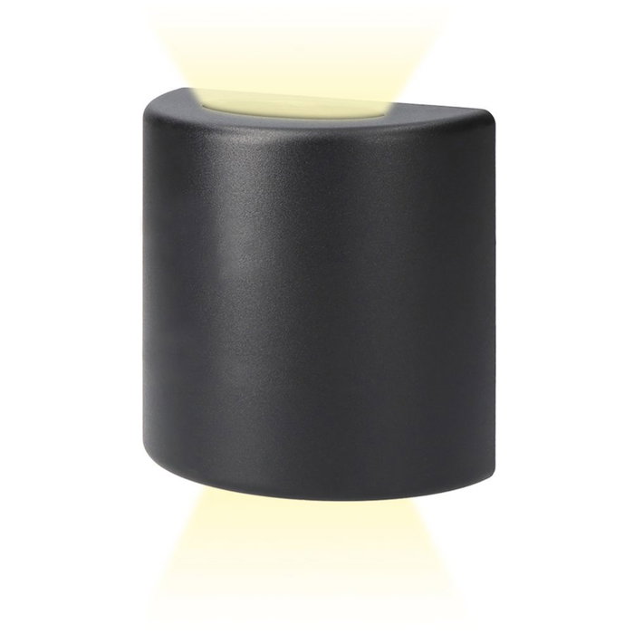 Edm Aplique LED ovale 3W 60lm 4000K lumière du jour IP54 extérieur 12x12x6cm