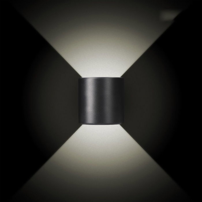 Edm Aplique LED ovale 3W 60lm 4000K lumière du jour IP54 extérieur 12x12x6cm