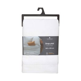 Atmosphera Drap plat en coton blanc 240 x 290 cm