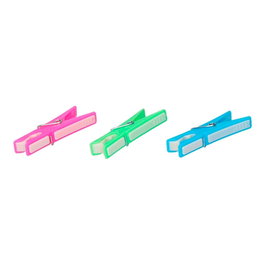 Edm Lot de 12 pinces à linge en plastique de couleurs variées 8 cm avec ressort métallique