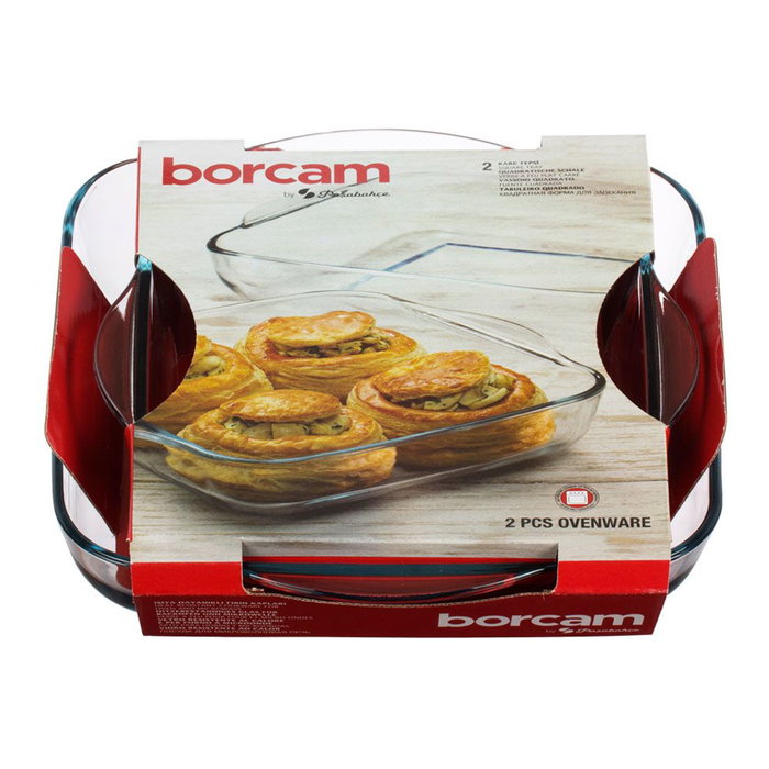 5Five Borcam Set 2 Bandeja Cuadrada Horno Cristal 220x256 mm 317,5x282,5 mm Transparente 5Five Borcam Set 2 Bandeja Cuadrada Horno Cristal 220x256 mm 317,5x282,5 mm Transparente