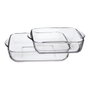 5Five Borcam Set 2 Bandeja Cuadrada Horno Cristal 220x256 mm 317,5x282,5 mm Transparente