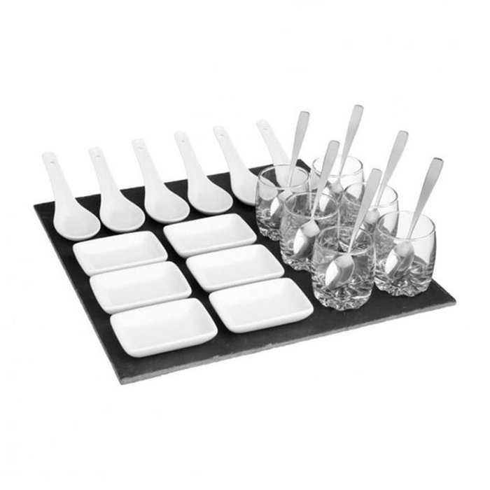 Ensemble à apértif Secret de Gourmet Noir Ardoise (30 x 30 cm) Ensemble à apértif Secret de Gourmet Noir Ardoise (30 x 30 cm)