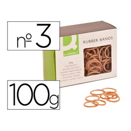 Q-Connect Gommes élastiques 100g n°3 30 x 2 mm - Lot de 100g