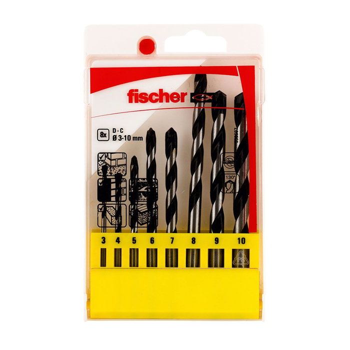 Fischer Jeu de 8 mèches de percussion Ø 3,00 / 4,00 / 5,00 / 6,00 / 7,00 / 8,00 / 9,00 / 10,00 mm Fischer Jeu de 8 mèches de percussion Ø 3,00 / 4,00 / 5,00 / 6,00 / 7,00 / 8,00 / 9,00 / 10,00 mm