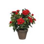 Mica Decorations Plante décorative Azalée rouge avec pot en céramique grise