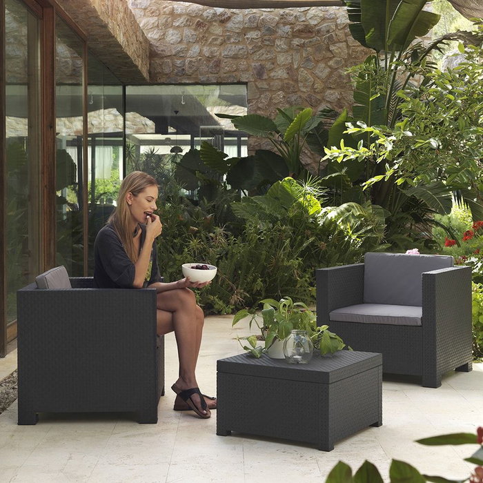 Ensemble Table avec 2 Sièges SP Berner Diva tete grafit