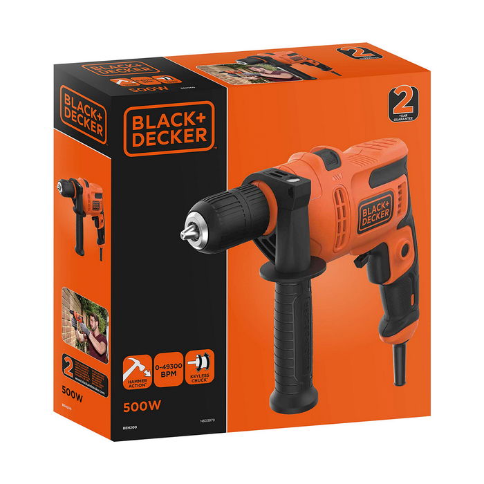 Set de forage et accessoires Black & Decker BEH200-QS 500 W 230 V 230-240 V Set de forage et accessoires Black & Decker BEH200-QS 500 W 230 V 230-240 V