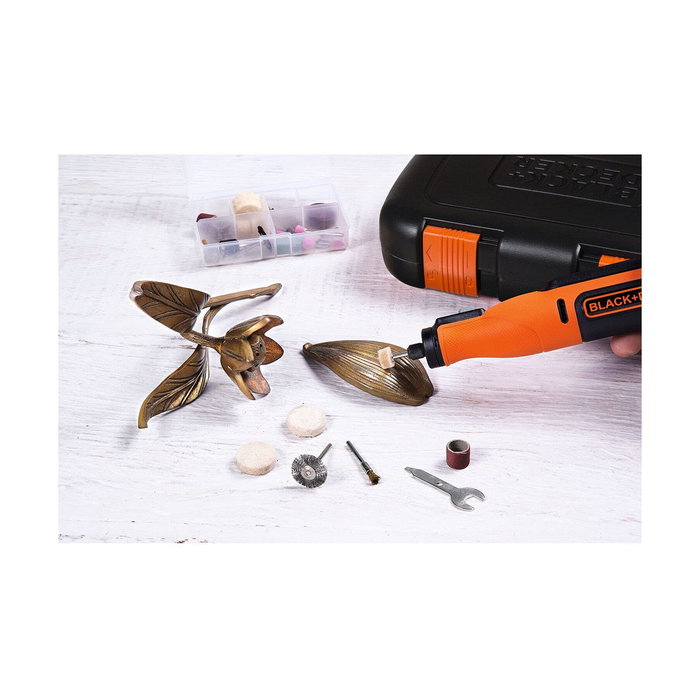 Black + Decker BCRT8IK-XJ Multi-outil rotatif sur batterie 7,2 V avec 53 accessoires