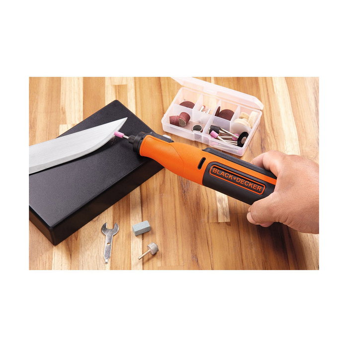 Black + Decker BCRT8IK-XJ Multi-outil rotatif sur batterie 7,2 V avec 53 accessoires