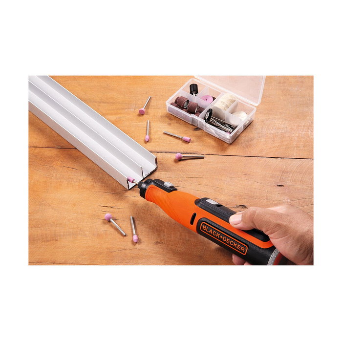 Black + Decker BCRT8IK-XJ Multi-outil rotatif sur batterie 7,2 V avec 53 accessoires