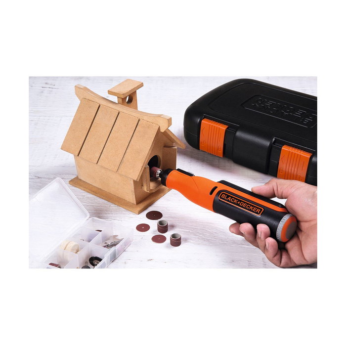 Black + Decker BCRT8IK-XJ Multi-outil rotatif sur batterie 7,2 V avec 53 accessoires