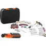 Black & Decker BCRT8IK-XJ Multi-outil rotatif sans fil 7,2 V - Kit avec 53 accessoires et charge micro USB