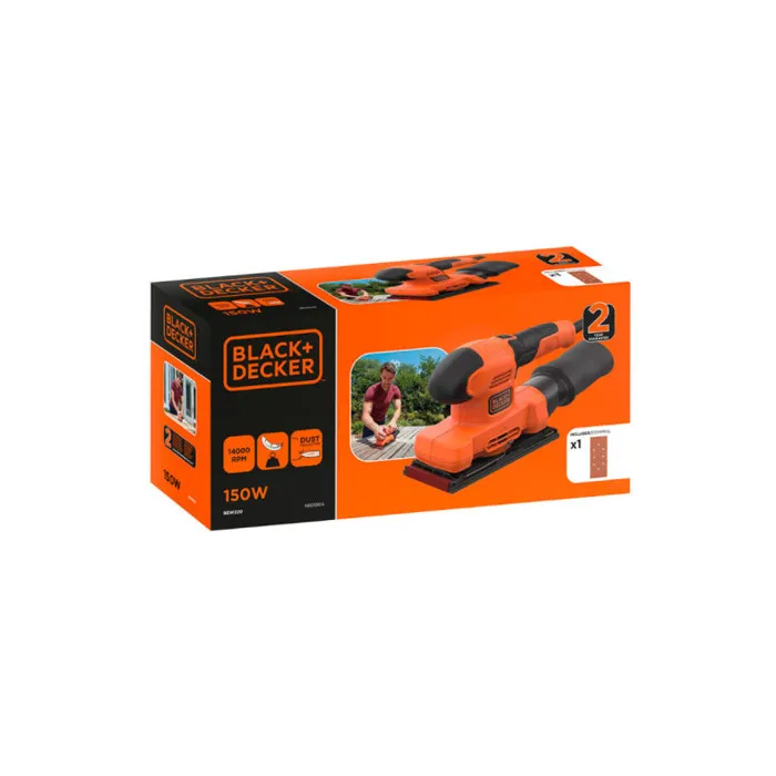 Black+Decker Ponceuse Orbitale 150W BEW220-QS 0763963 pour Bois et Métal