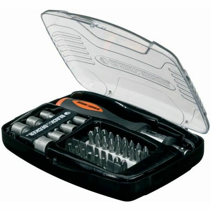 Black + Decker Kit de tournevis à cliquet avec 40 accessoires Black + Decker Kit de tournevis à cliquet avec 40 accessoires