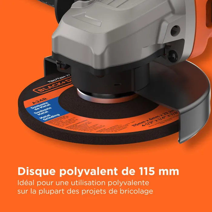 Black + Decker BEG010-QS Meuleuse d'angle filaire 710W 115mm Black + Decker BEG010-QS Meuleuse d'angle filaire 710W 115mm
