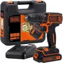 Black+Decker Perceuse visseuse sans fil 18V 1 batterie 1,5Ah Compacte et légère