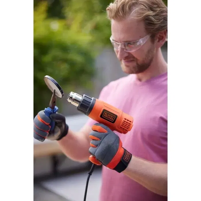 BLACK+DECKER KX1650-QS Déchapeur thermique 1750W - Température max 600°C - 2 débits d'air (250/450 L/min) - Câble 2 mètres - Outil électrique filaire