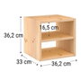 Astigarraga Étagère modulaire 1 cube + tablette intermédiaire en pin massif 36,2 x 33 x 36,2 cm