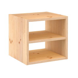 Astigarraga Étagère modulaire 1 cube + tablette intermédiaire en pin massif 36,2 x 33 x 36,2 cm
