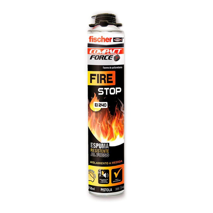 Fischer Espuma polyuréthane ignifuge Fire Stop pour pistolet - 750 ml - Type B1, résistance au feu EI240 Fischer Espuma polyuréthane ignifuge Fire Stop pour pistolet - 750 ml - Type B1, résistance au feu EI240