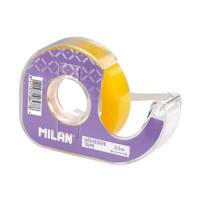 Milán Dérouleur de ruban adhésif lila avec ruban transparent 12 mm x 33 m