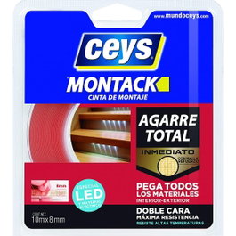 Ceys Cinta doble cara Montack Agarre Total spécial pour LED 8 mm x 10 m