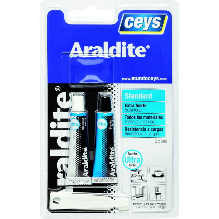 CEYS Araldite Colle époxy bi-composants extra forte 5+5ml