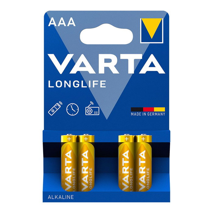 Varta LR03 Pile alcaline AAA Longlife 1,5V Blister de 4 unités Varta LR03 Pile alcaline AAA Longlife 1,5V Blister de 4 unités