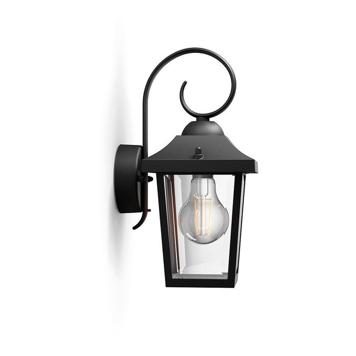 Philips Aplique extérieur Buzzard E27 Max 60W Noir IP44 Aluminium 17,5x29x13 cm