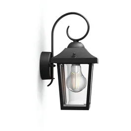 Philips Buzzard - Applique murale extérieure design vintage, Noir, IP44, culot E27 - Pour éclairage de jardin ou façade