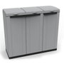 Poubelle recyclage Ecoline Noir/Gris 3 portes (102 x 39 x 88,7 cm)