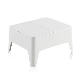 Sp Berner Table d'appoint Alaska blanc extérieur 58 x 48 x 30 cm matériaux recyclés