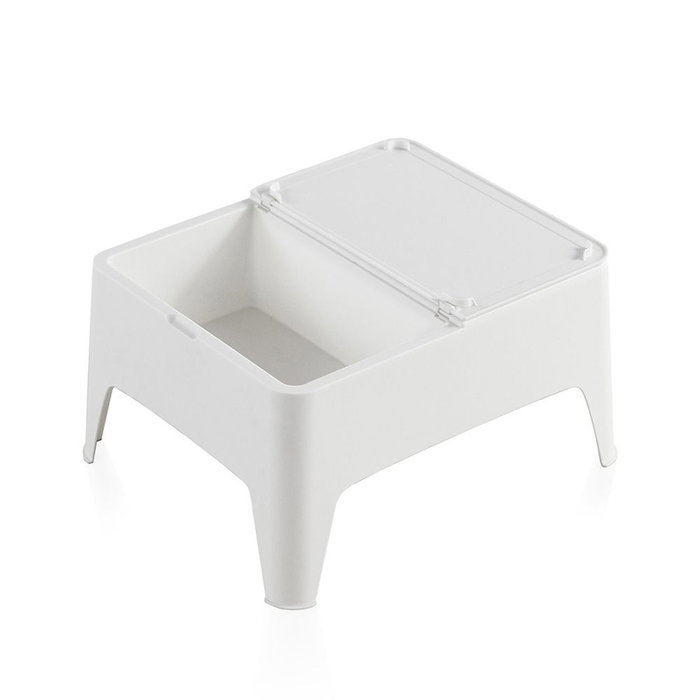 Sp Berner Table d'appoint Alaska blanc extérieur 58 x 48 x 30 cm matériaux recyclés